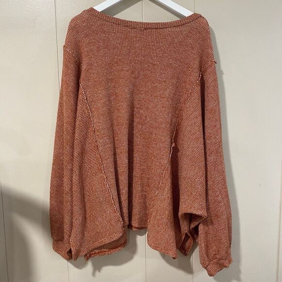 Peach Love California Rust Knit Oversized Sweater Women’s Made in USA - Picture 2 of 7